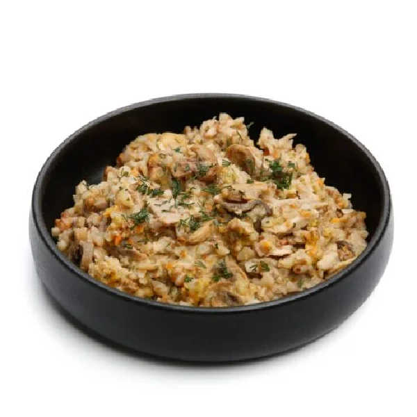 Buchweizeneintopf mit Schweinefleisch und Pilzen - Good Mood Meals