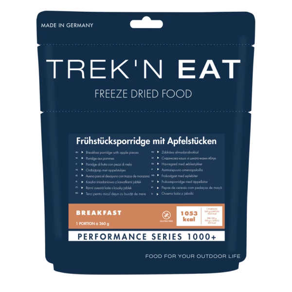 Frühstücksporridge mit Apfelstücken – 1053 kcal – Trek’n Eat