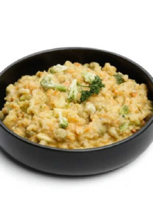 Linsen mit Gemüse und Käsesauce - Good Mood Meals