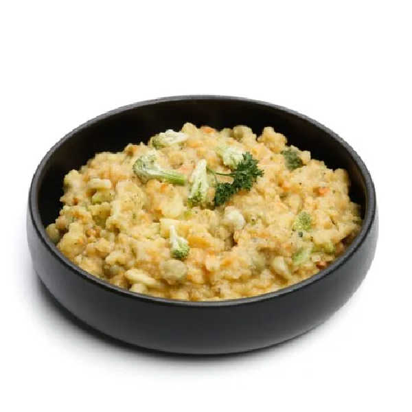 Linsen mit Gemüse und Käsesauce - Good Mood Meals