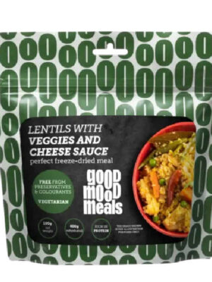Linsen mit Gemüse und Käsesauce - Good Mood Meals