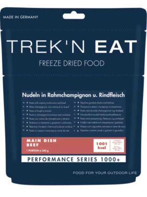 Nudeln in Rahmchapignon und Rindfleisch – 1001 kcal – Trek’n Eat