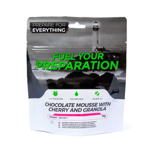 Schokoladenmousse mit Granola & Kirsche – Fuel your Preparation