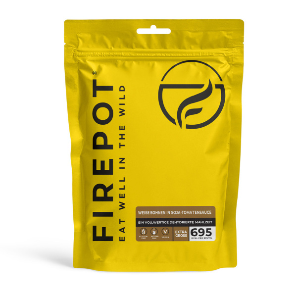 Weiße Bohnen in Soja-Tomatensoße - XL 695 kcal - Firepot