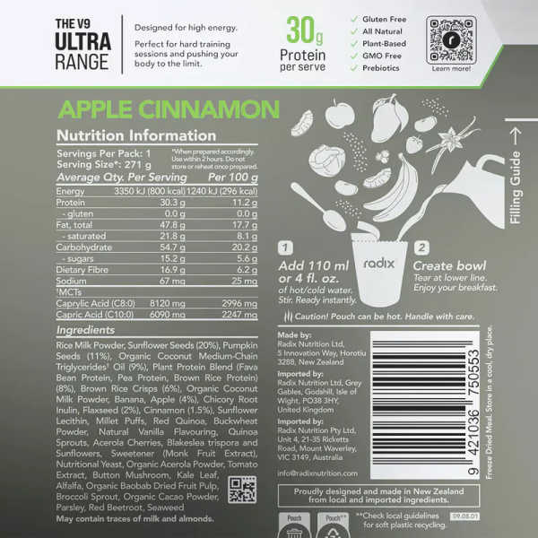 Apple and Cinnamon - Ultra Breakfast 800 Kcal V9 - Radix Nutrition