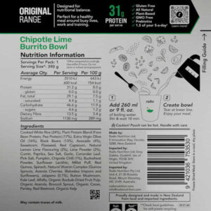 Chipotle Lime Burrito Bowl - Original Meals 600 Kcal V9 - Radix Nutrition