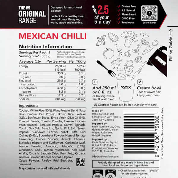 Mexican Chilli - Original Meals 600 Kcal V9 - Radix Nutrition