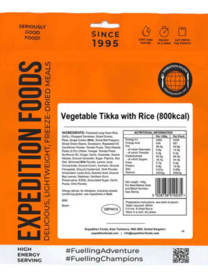 Vegetarisches Tikka mit Reis - Expedition Foods - 800 Kcal