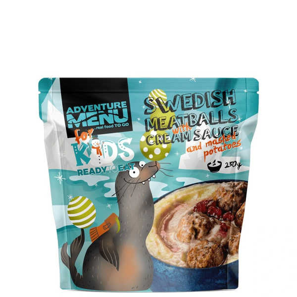 Schwedische Hackbällchen mit Rahmsauce und Kartoffelpüree - 4kids - Adventure Menu