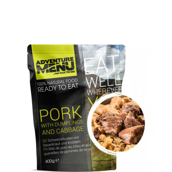 Schweinefleisch mit Knödeln und Kohl - Ready-to-Eat - Adventure Menu