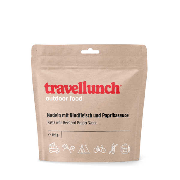 Nudeln mit Rindfleisch und Paprikasauce - Travellunch - 1 Portion