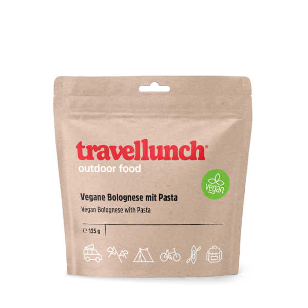 Vegane Bolognese mit Pasta - Travellunch - 1 Portion